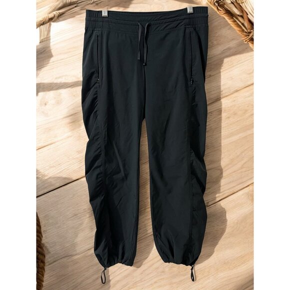 Athleta Gray Attitude Ruched Pull On Jogger Pants Adjustable Ankles Size 4P - Picture 1 of 12